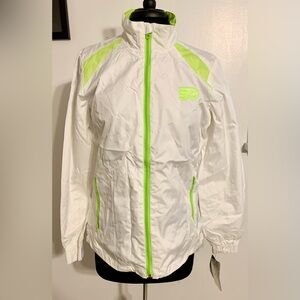 Flyers jacket windbreaker zip-up medium white like green NHL